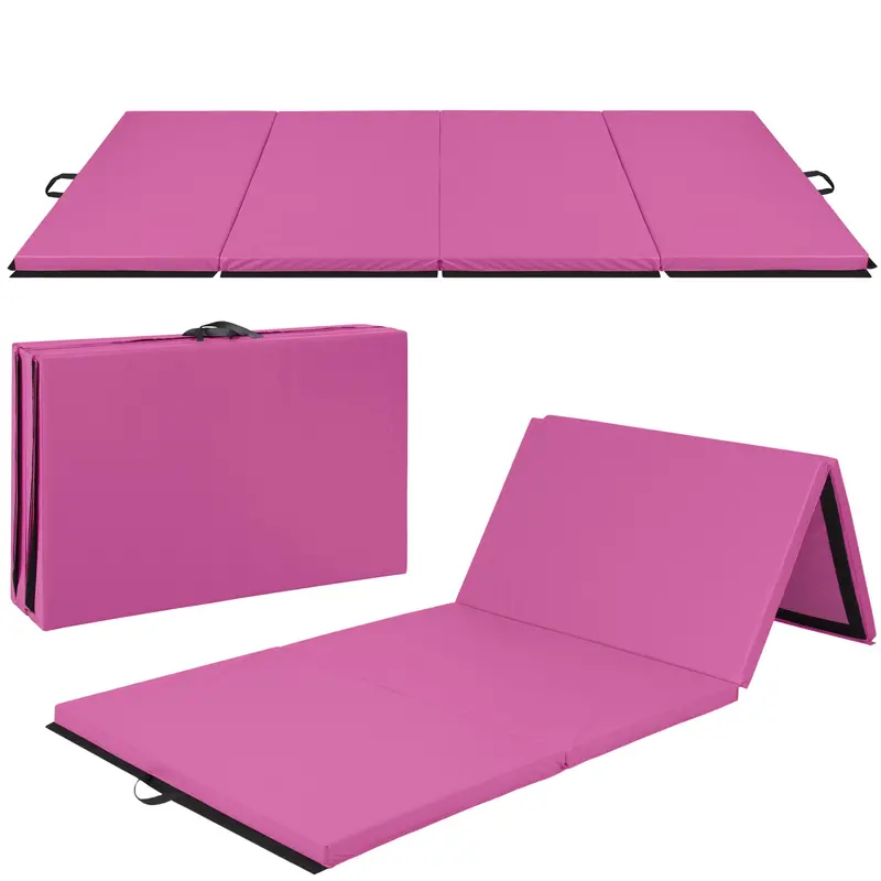 10-Foot Interlocking Foam Exercise Mat Set (4-Panel) With Portable Handles 1