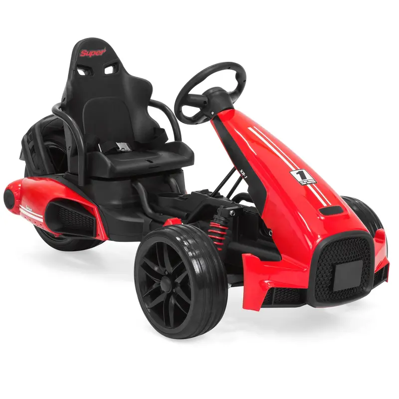 12V Kids' Go-Kart Ride-On Vehicle With Push-Start, Dual-Speed Control, And Horn 1