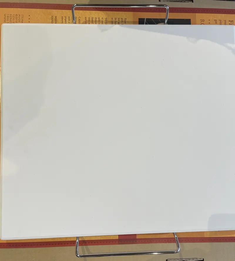14 X 16-Inch Rectangular Cordierite Pizza Stone With Integrated Metal Rack 1