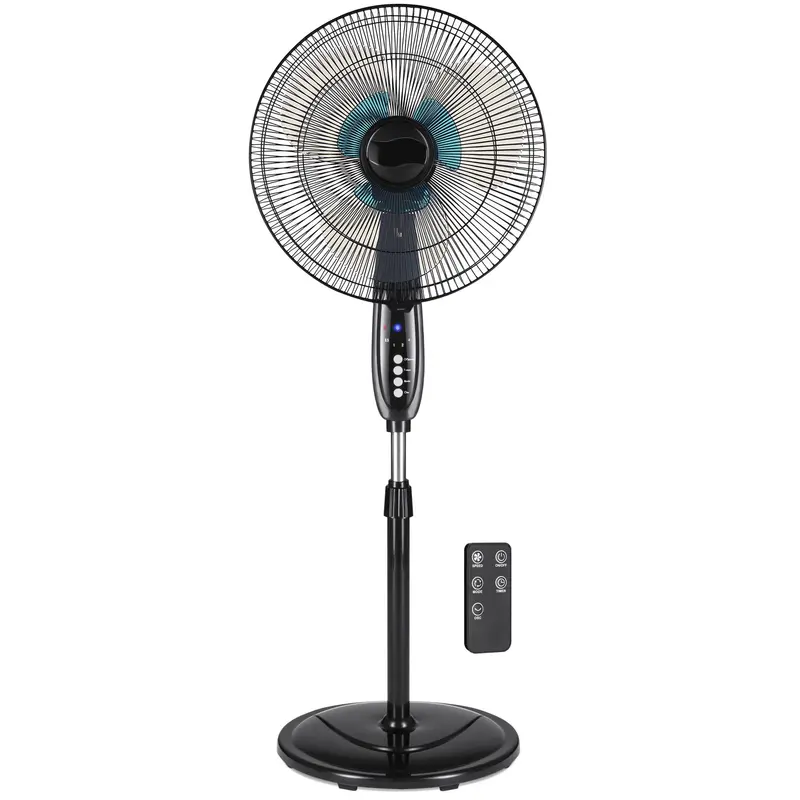 16-Inch Dual-Blade Pedestal Fan – Oscillating Design With Remote, Timer & Energy-Efficient Cooling 1