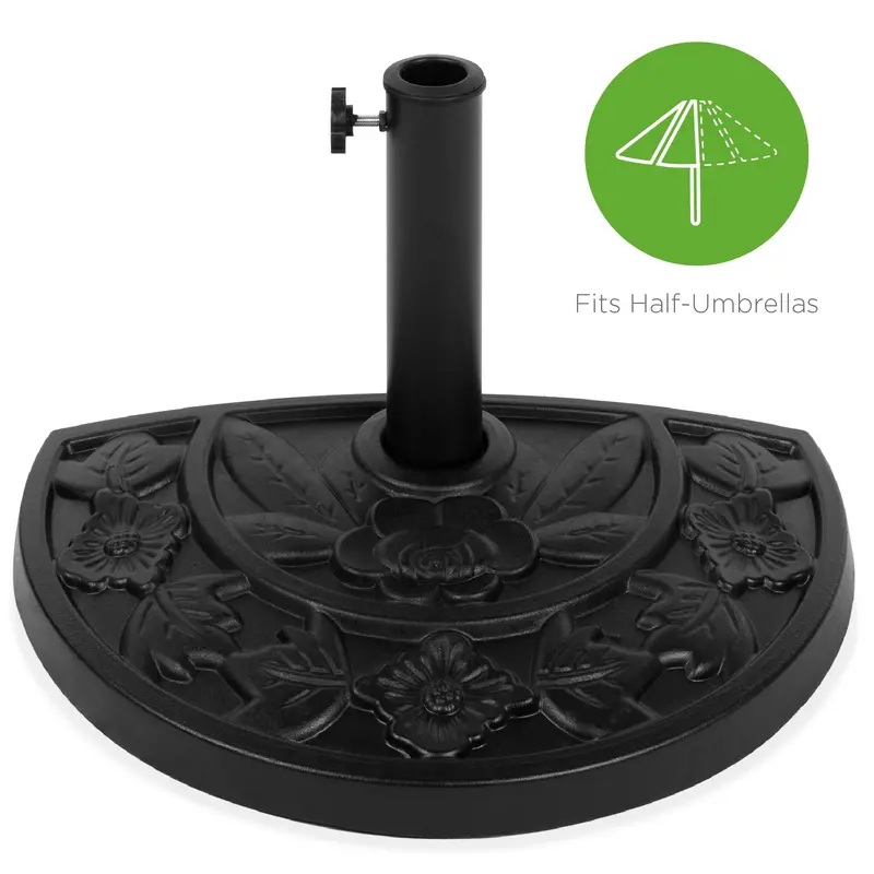 19-Inch Resin Patio Umbrella Stand Base – Compact Weighted Umbrella Holder 1