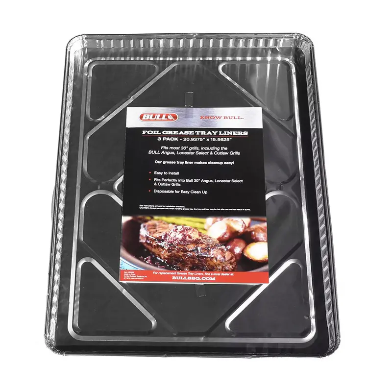 30-Inch Bull Aluminum Grease Tray Liners – Pack Of 12 1