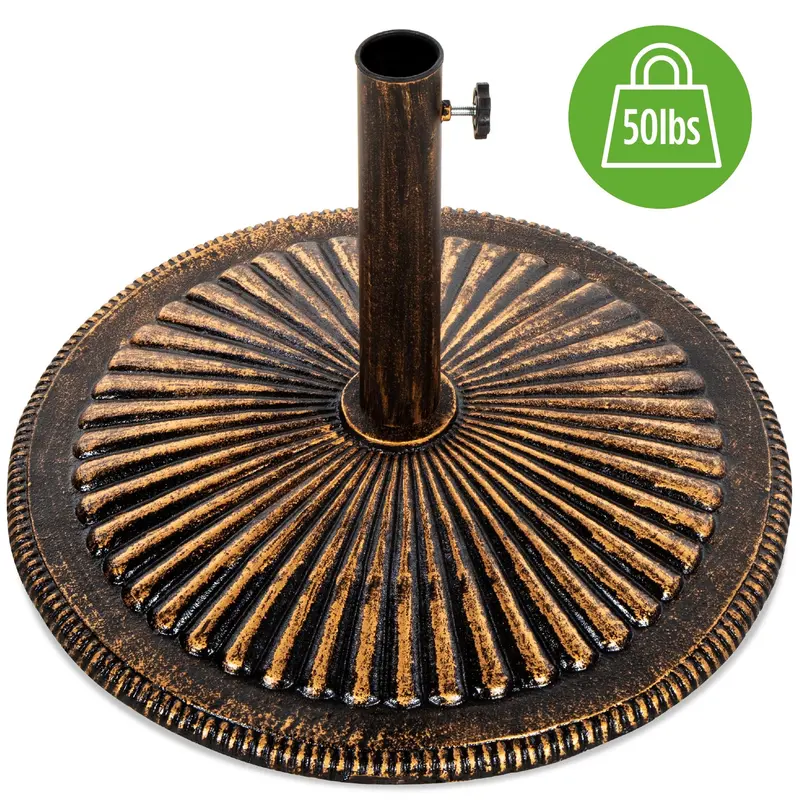 50-Pound Cast Iron Umbrella Base – Detachable Stem Design For Easy Setup And Transport 1