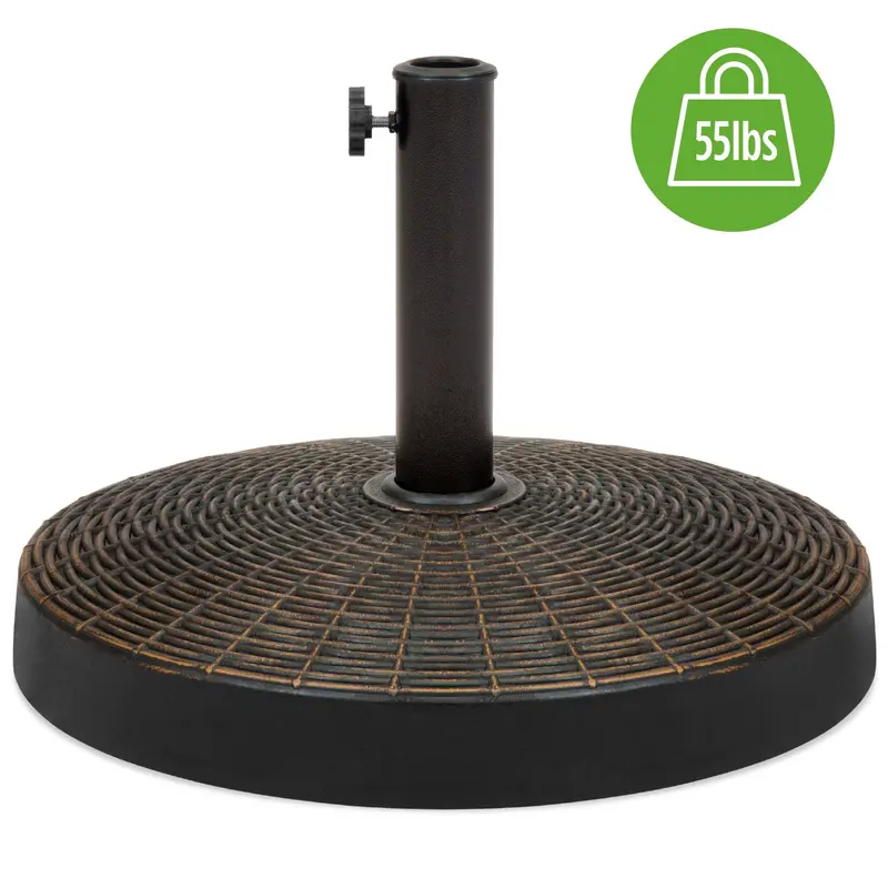 55-Lb Heavy-Duty Wicker-Style Umbrella Base With Antique Bronze Finish 1