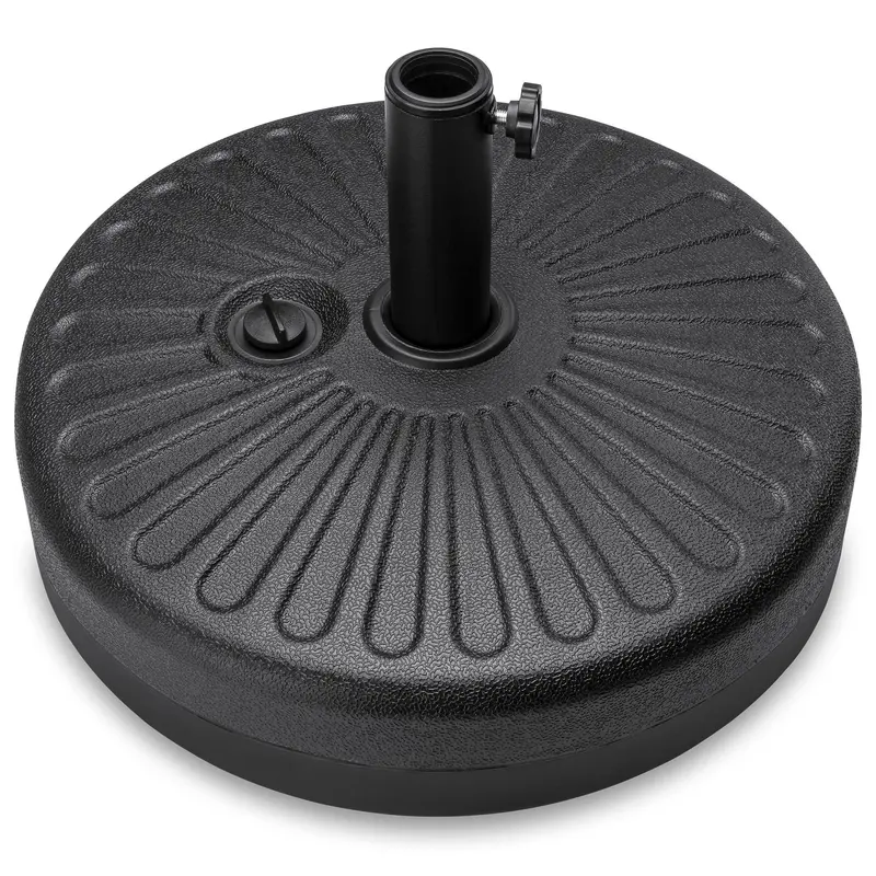 Adjustable Patio Umbrella Base Holder – Plastic Pole Clamp With Knob Lock 1