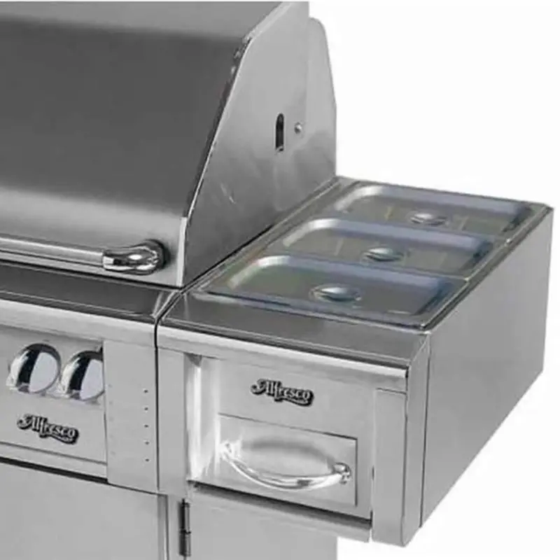 Alfresco 14-Inch Mobile Food Warmer And Steam Table Cart 1