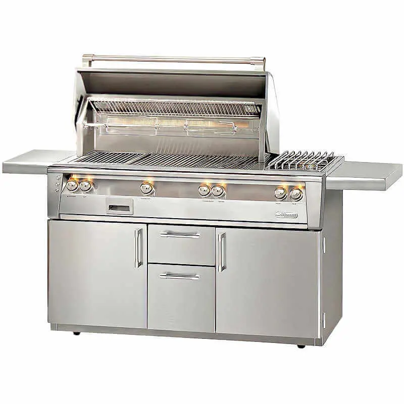 Alfresco Alxe 56-Inch Freestanding Deluxe Gas Grill With Rotisserie & Side Burner 1