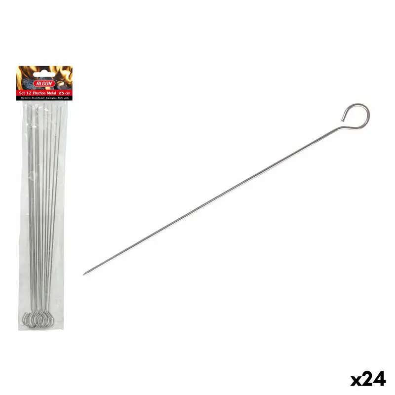 Algon 25Cm Metal Barbecue Skewer Set – 12-Piece, Pack Of 24 1