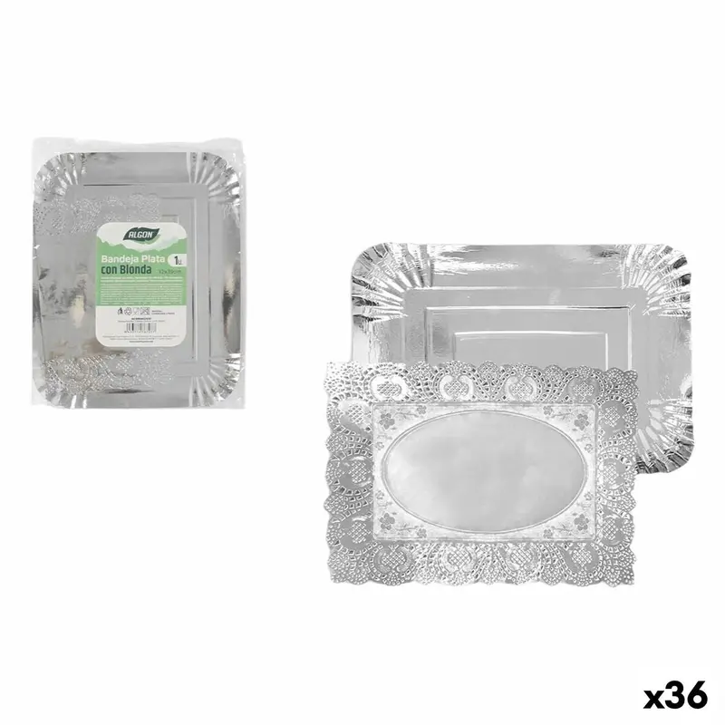 Algon Premium Rectangular Serving Tray – 32 × 39 Cm (36-Pack) 1