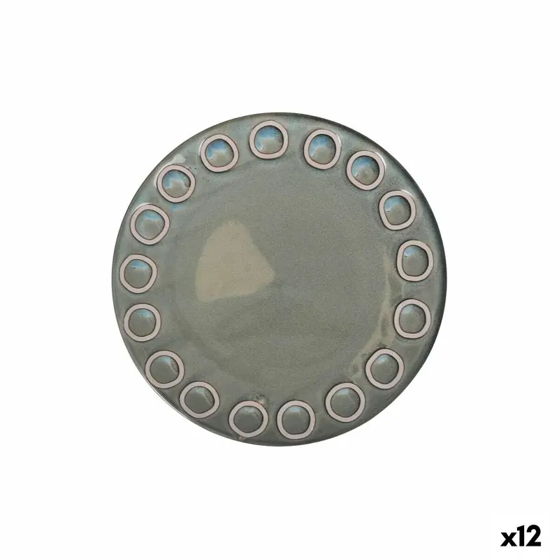 Almudena Grey Flat Dinner Plate – La Mediterránea (12 Pcs) 1