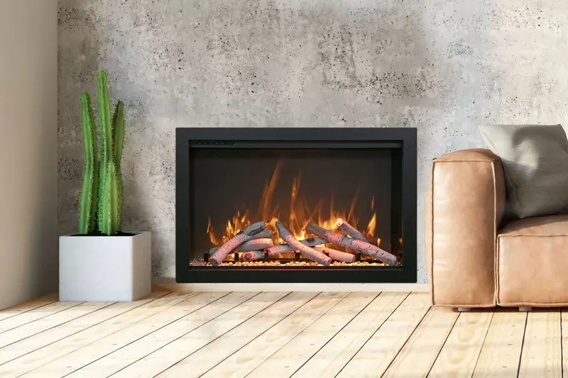 Amantii Bespoke 33-Inch Smart Indoor/Outdoor Electric Firebox – Traditional Design 1