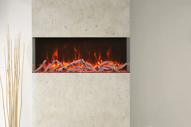 Amantii Panorama Tru View 50-Inch Extra-Tall & Deep 3-Sided Built-In Electric Fireplace – Indoor/Outdoor 1