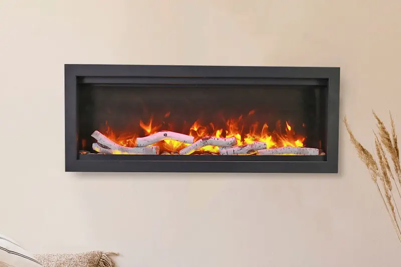 Amantii Symmetry Bespoke 34-Inch Linear Electric Fireplace – Indoor/Outdoor, Wall-Mount Or Recessed 1