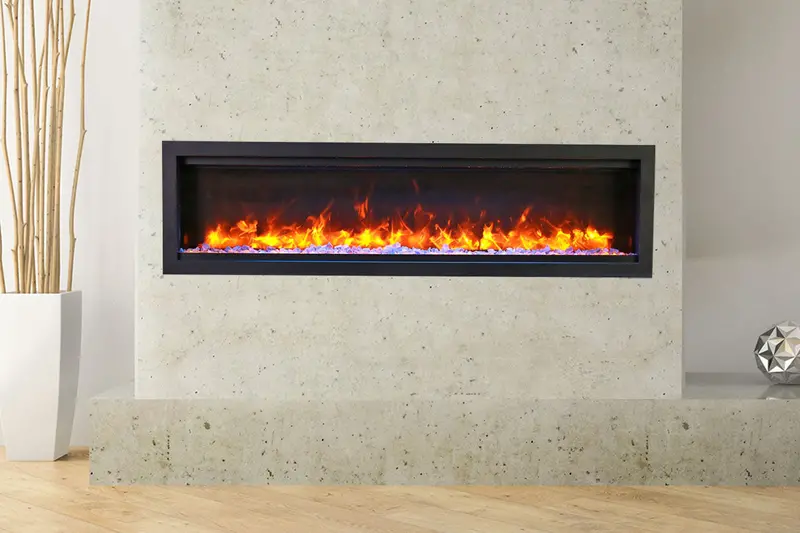 Amantii Symmetry Bespoke 50-Inch Linear Electric Fireplace – Indoor/Outdoor, Wall-Mount Or Recessed 1