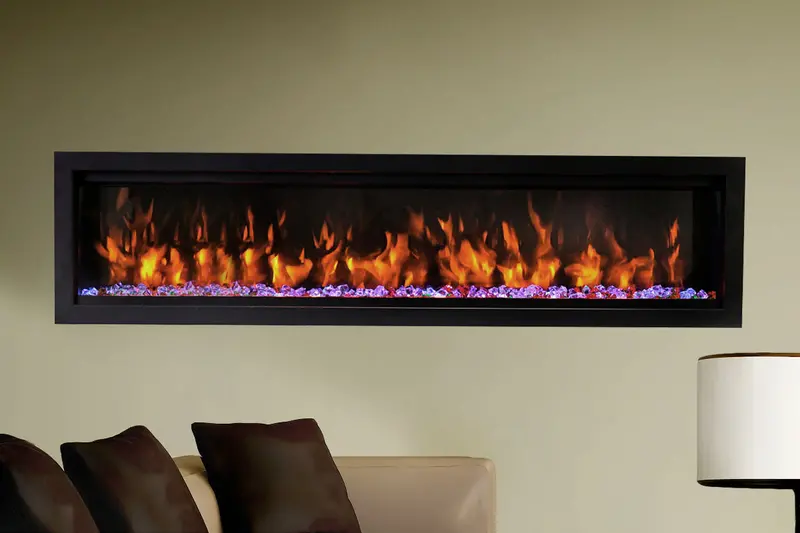 Amantii Symmetry Bespoke 74-Inch Linear Electric Fireplace – Indoor/Outdoor, Wall-Mount Or Recessed 1