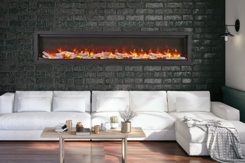 Amantii Symmetry Bespoke 88-Inch Linear Electric Fireplace – Indoor/Outdoor, Wall-Mount Or Recessed 1