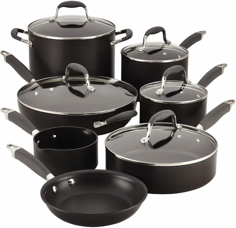 Anolon Advanced 12-Piece Grey Hard-Anodized Nonstick Cookware Set 1
