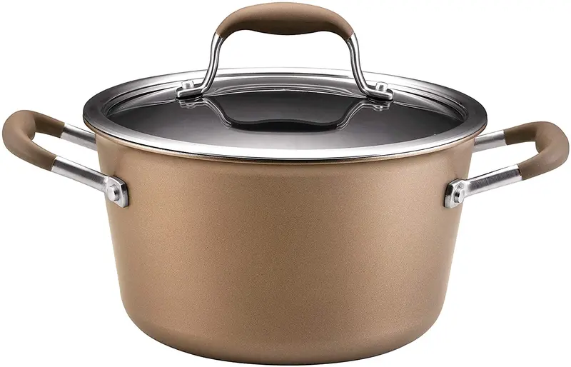 Anolon Advanced 4.5-Quart Nonstick Saucepan With Lid – Brown Hard-Anodized Finish 1