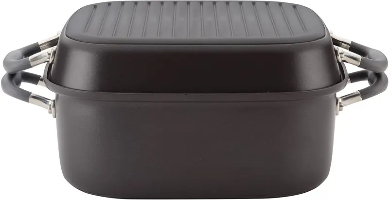 Anolon Advanced Hard-Anodized 11-Inch Grill Pan & Roaster In Gray 1