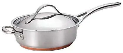 Anolon Novelle Copper 3-Quart Saute Pan With Lid And Helper Handle 1