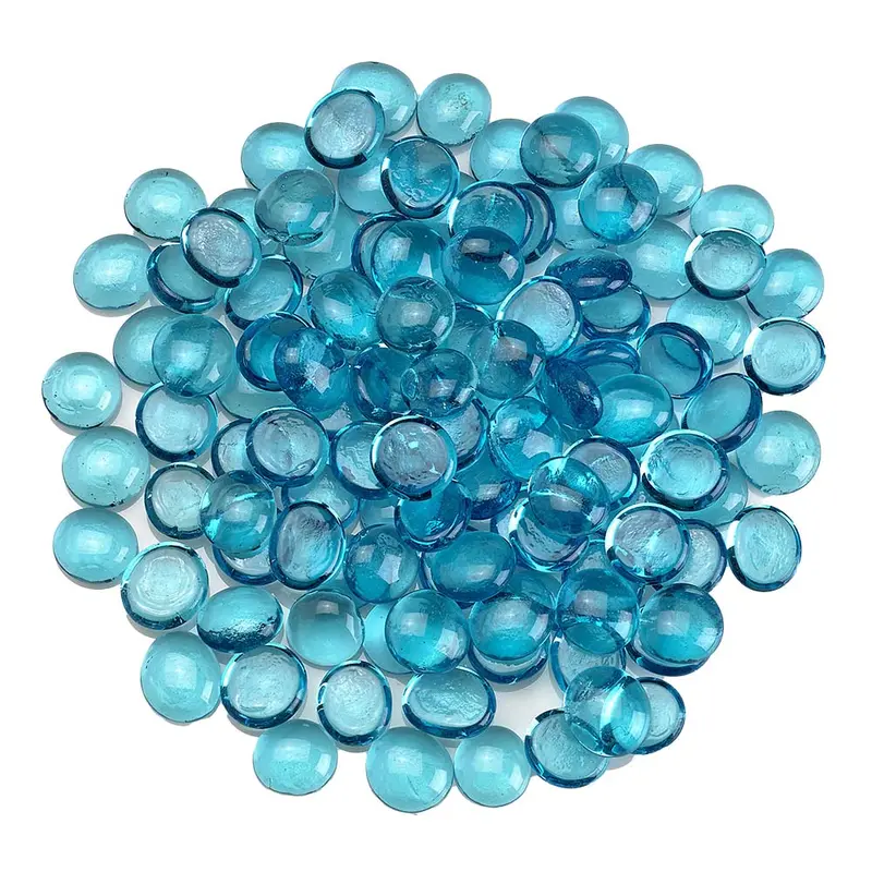 Aqua Blue Luster Fire Glass Beads – 10 Lb, 1/2-Inch Premium Reflective Glass For Fire Pits And Fireplaces 1