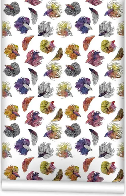 Aquatic-Inspired Fish Wallpaper Roll (61.5 Cm × 10 M) 1