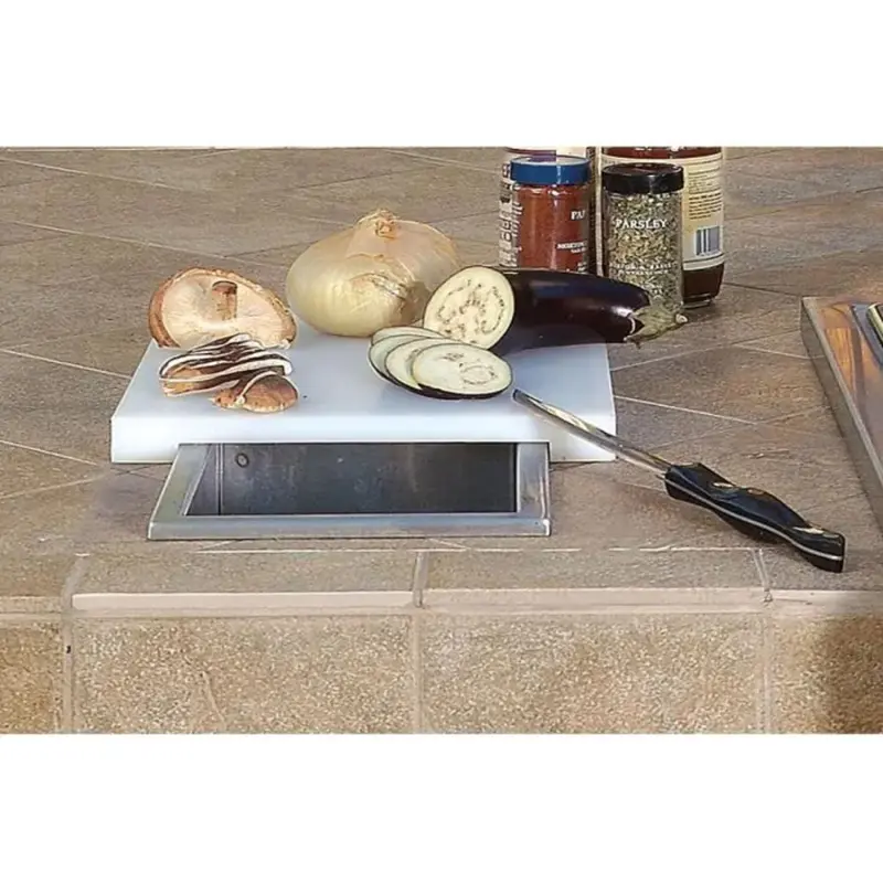 Artisan Prep Station With Waste Chute And Integrated Cutting Board Lid 1