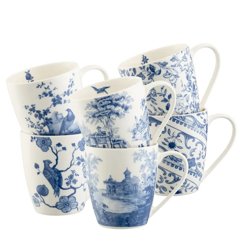 Aynsley Archive Blue Ceramic Mug Set (6-Pack) 1