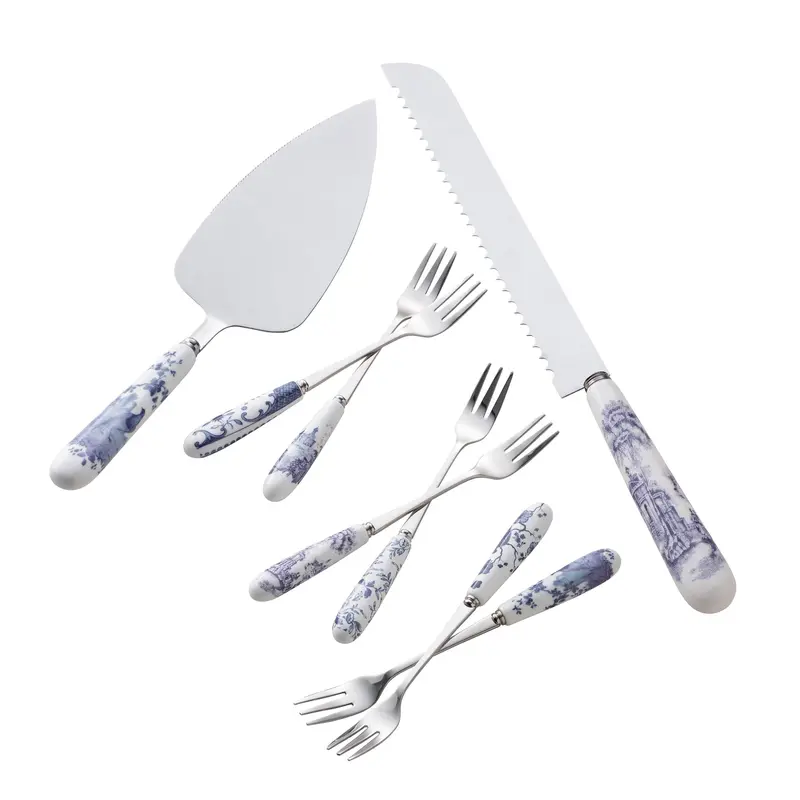 Aynsley Archive Blue Pastry Serving Set – Elegant Dessert Presentation 1