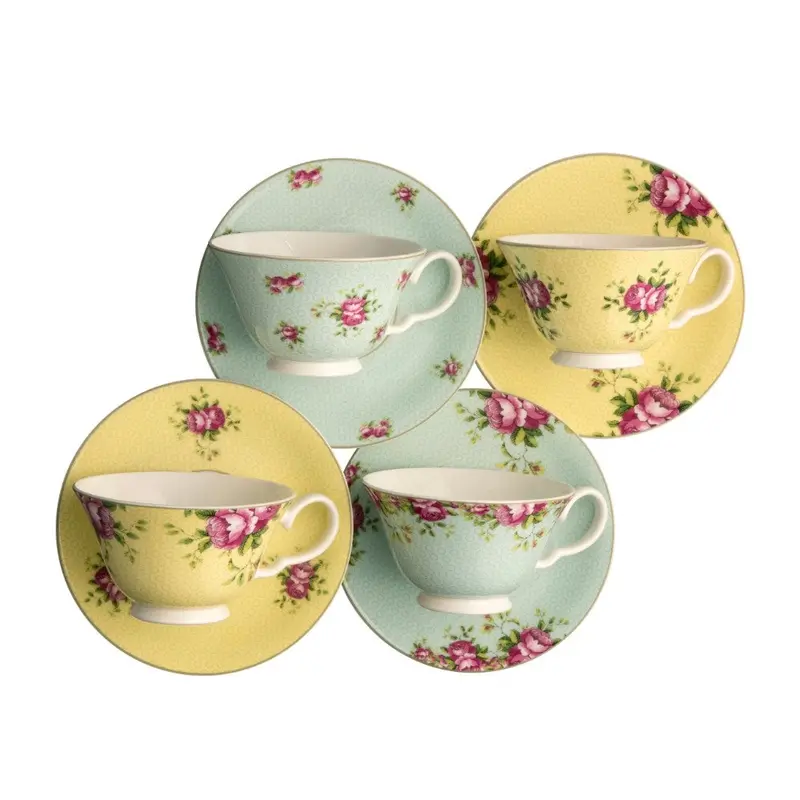 Aynsley Archive Rose Tea Cup And Saucer – Vintage-Inspired Porcelain Duo 1