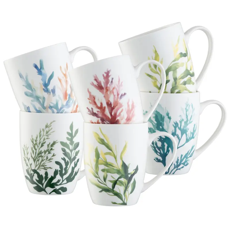 Aynsley Atlantic Ceramic Mug Set – 6-Piece Coastal-Inspired Drinkware 1