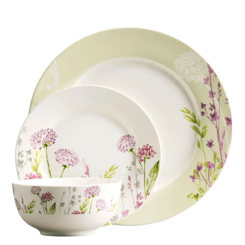 Aynsley Floral Spree 12-Piece Dinnerware Set – Modern Ceramic Tableware 1