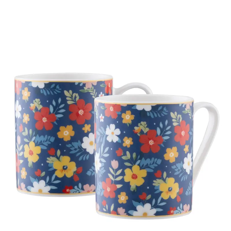 Aynsley Midnight Garden Mug Collection – 4-Piece Botanical Ceramic Set 1