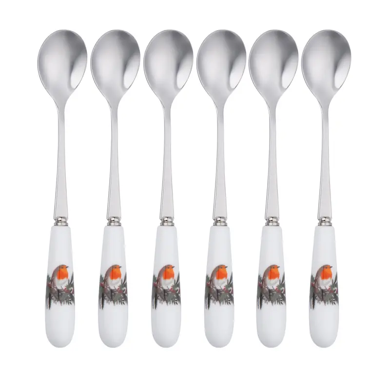 Aynsley Robin-Themed Teaspoon Set – 6-Piece Stainless Steel Collection 1