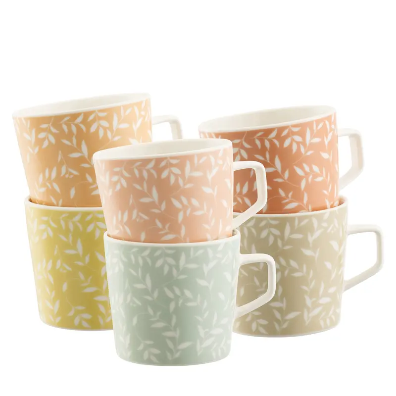 Aynsley White Willow Ceramic Mug Set (6-Pack) 1