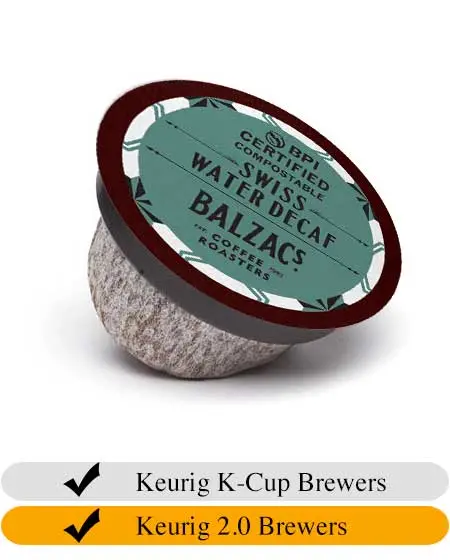 Balzac'S Swiss Water Decaf Compostable Cups – Certified 18-Pack 1