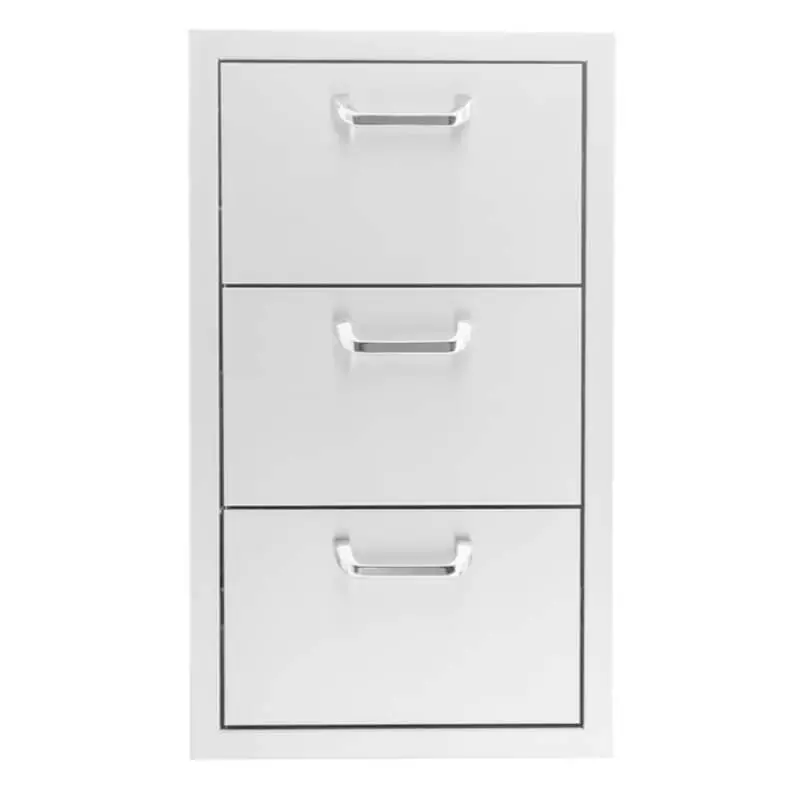 Bbq Generals Elite 16-Inch Stainless Steel Triple-Drawer Cabinet 1
