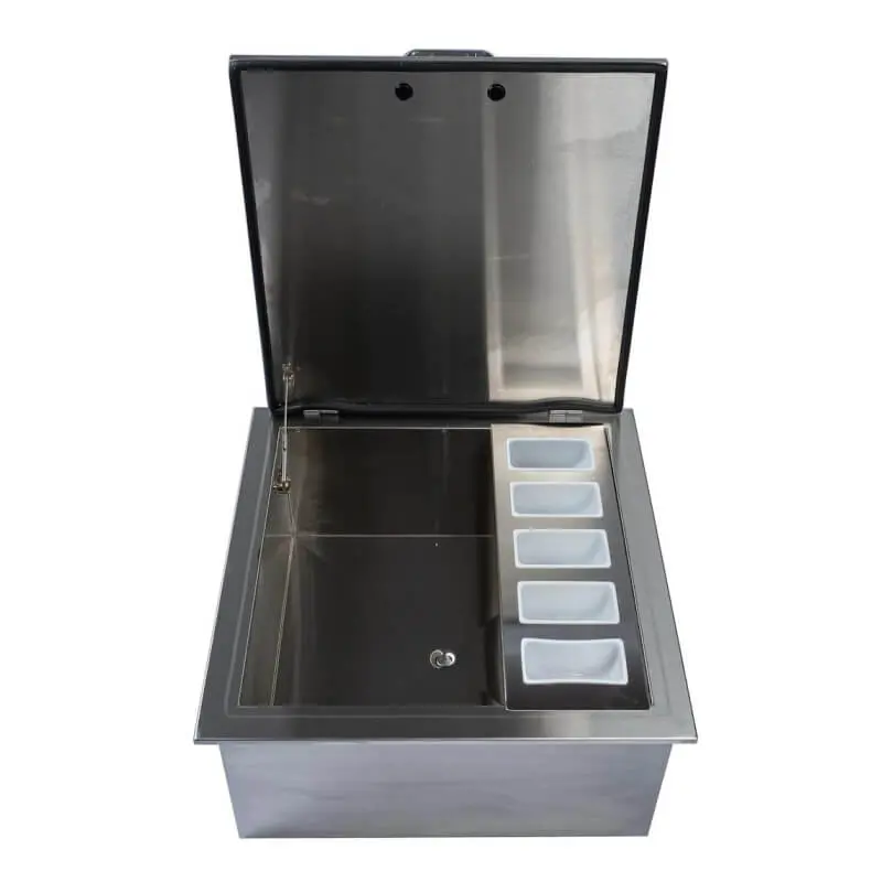 Bbq Generals Elite 25-Inch Drop-In Ice Bin With Integrated Condiment Holder 1