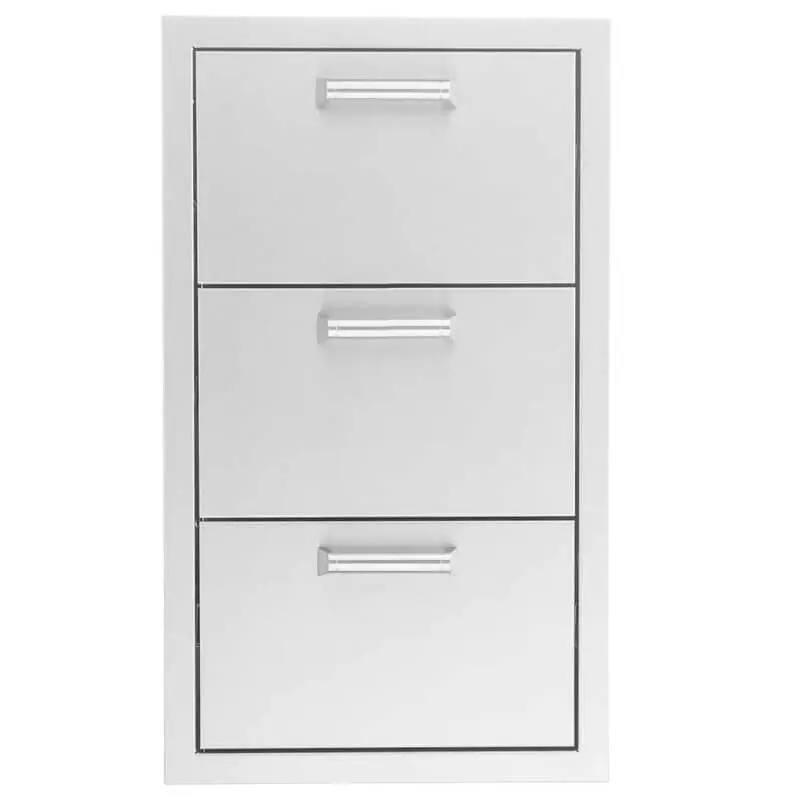 Bbq Generals Elite Series – 16-Inch Triple Access Drawer (Stainless Steel) 1