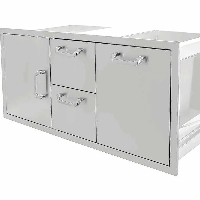 Bbq Generals Elite Series 42-Inch Cabinet: Door + Dual Drawer W/ Trash Roll-Out 1