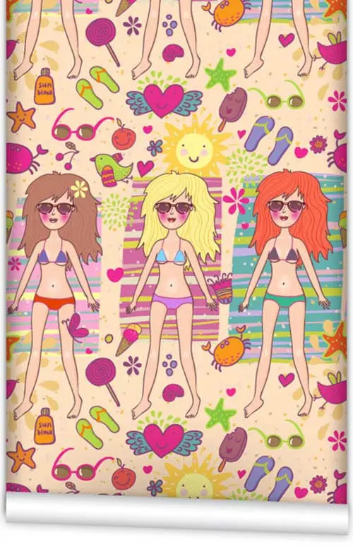 Beach Day Removable Wallpaper Roll (61.5 Cm × 10 M) 1