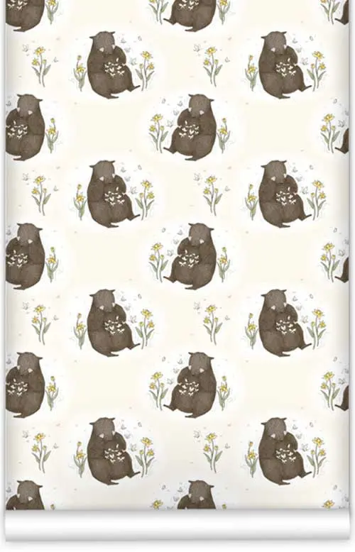 Bear And Butterfly Pattern Wallpaper – 61.5 Cm By 10 M 1