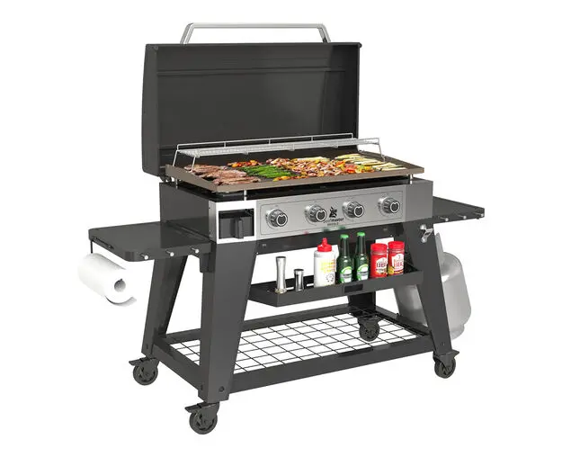Beefmaster 4-Burner Flat-Top Bbq With Integrated Hood 1