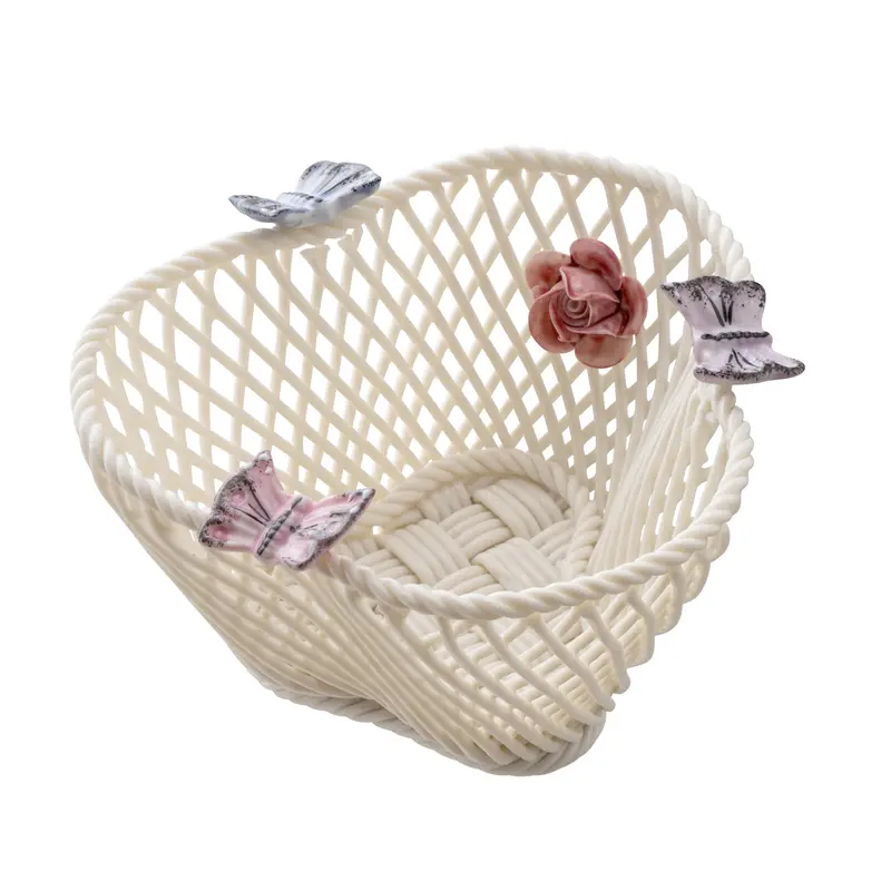 Belleek Butterfly Basket – Soft Pastel-Toned Ceramic Wall Decor 1