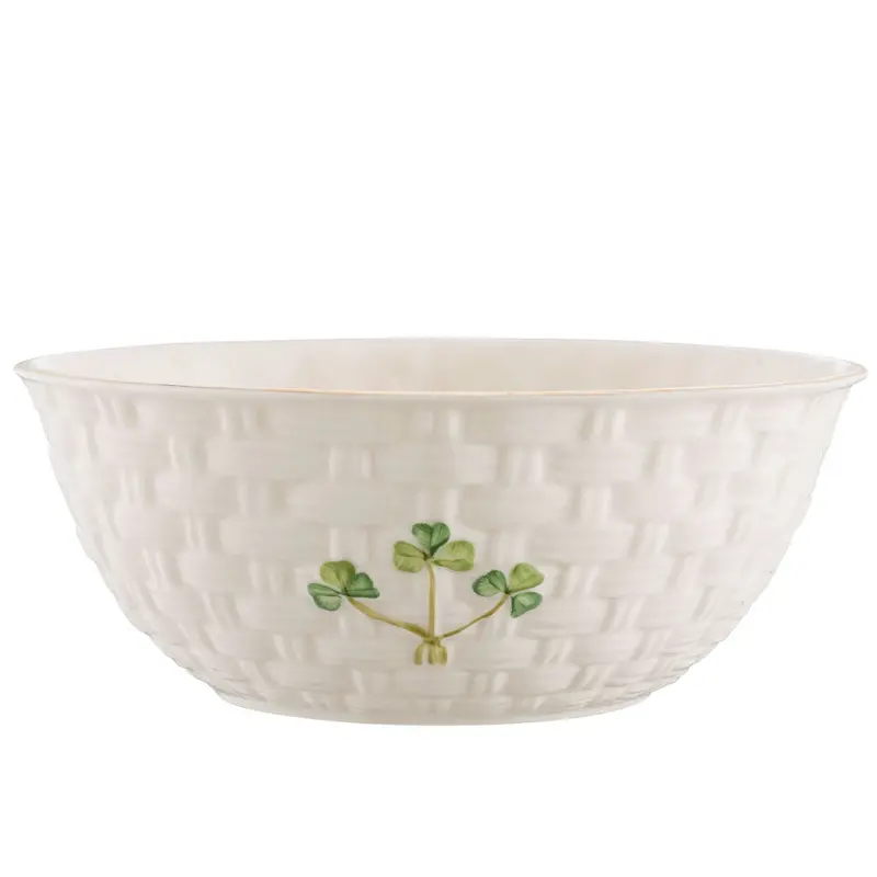 Belleek Classic 1880 Gold Shamrock 6-Inch Serving Bowl 1