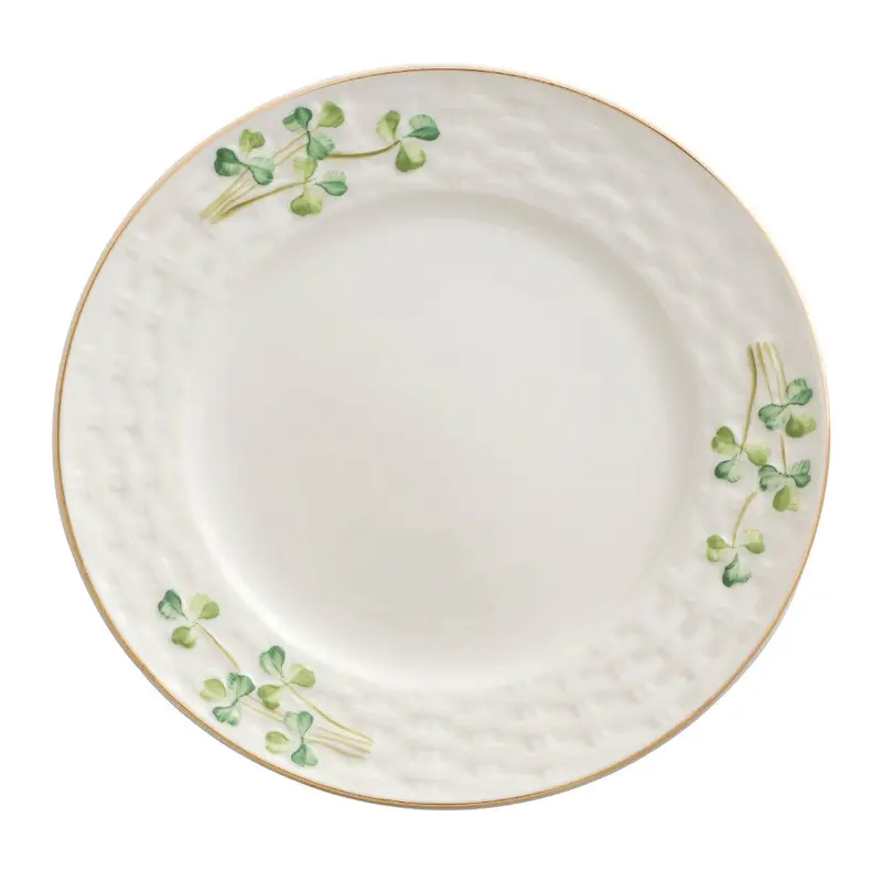 Belleek Classic 1880 Gold Shamrock Side Plate 1