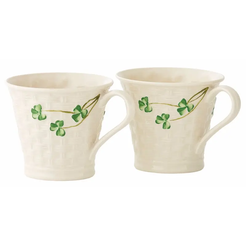 Belleek Classic Basketweave Mug Set – Elegant Ceramic Collection 1