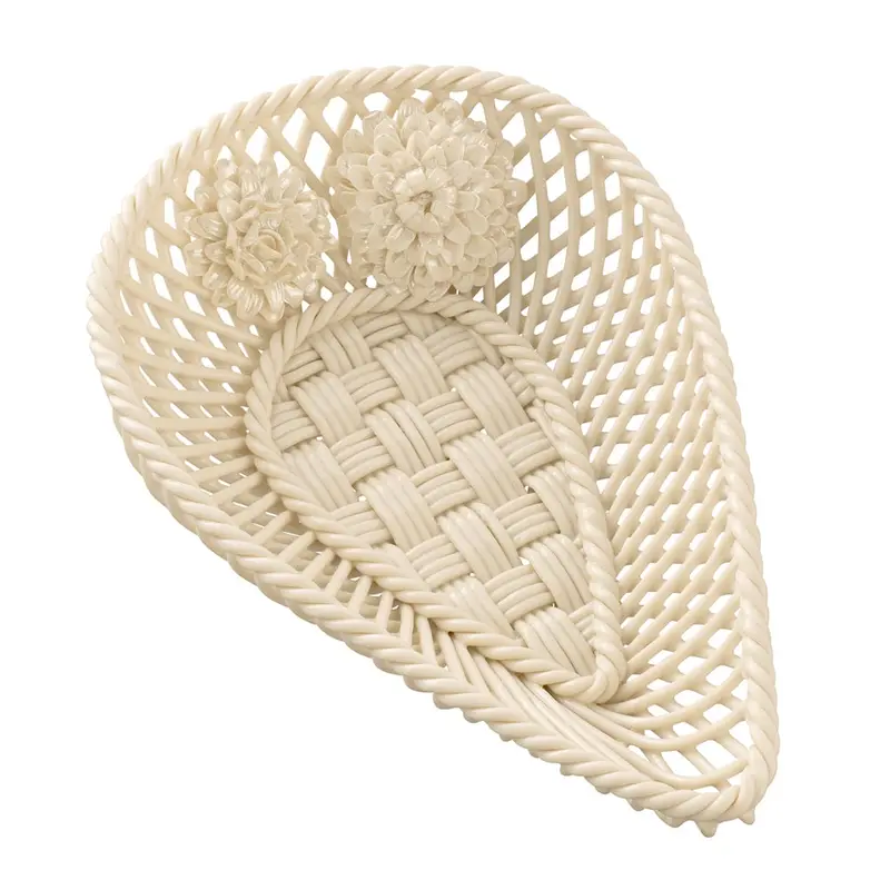Belleek Classic Chrysanthemum Teardrop Basket 1