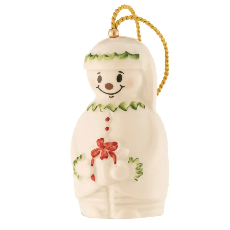 Belleek Classic Elf & Snowman Bell Ornament 1