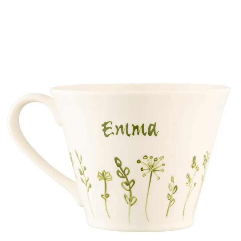 Belleek Classic Floral-Design Hand-Painted Flared Mug 1